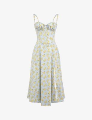 Carmen sleeveless cotton-blend midi dress by HOUSE OF CB