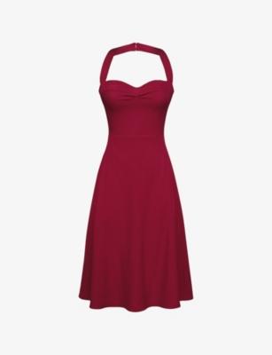 Carolla Halterneck Woven Midi Dress by HOUSE OF CB