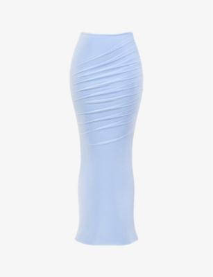 Cassidy fluted-hem stretch-mesh maxi skirt by HOUSE OF CB