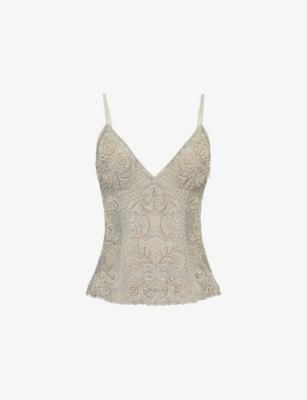 Catarina Bead-Embellished Mesh Top by HOUSE OF CB
