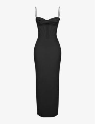 Charmaine corset satin maxi dress by HOUSE OF CB