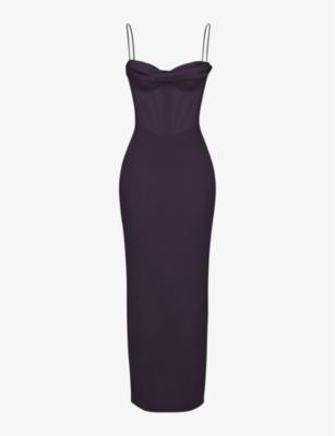 Charmaine corset satin maxi dress by HOUSE OF CB