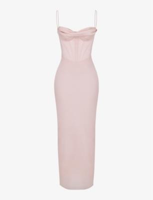 Charmaine corset satin maxi dress by HOUSE OF CB