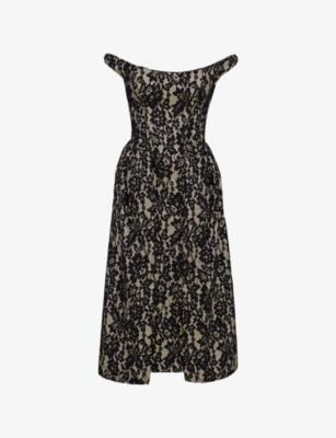 Charming Off-Shoulder Lace Midi Dress by HOUSE OF CB