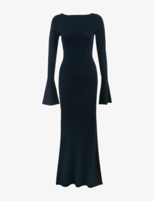 Christiane Slim-Fit Long-Sleeve Knitted Maxi Dress by HOUSE OF CB