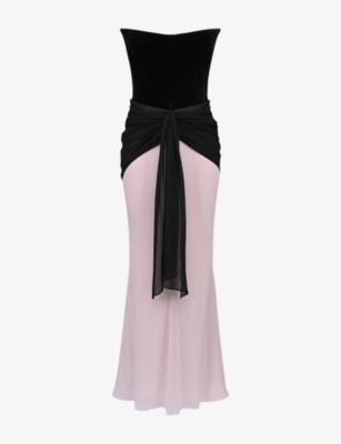 Clara Velvet and Chiffon Maxi Dress by HOUSE OF CB
