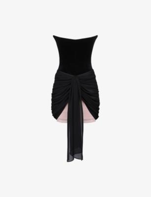 Clara Velvet and Chiffon Mini Dress by HOUSE OF CB