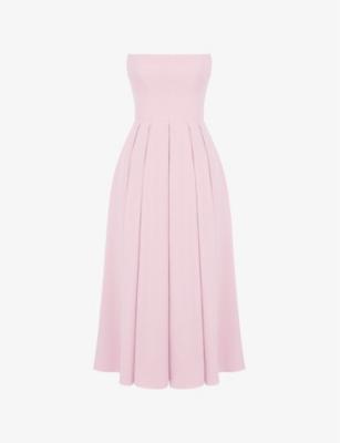 Contessa Strapless Corset Woven Midi Dress by HOUSE OF CB