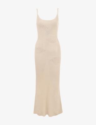 Dara Rose Embroidered Knit Maxi Dress by HOUSE OF CB