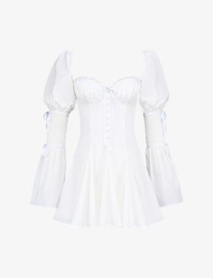 Ellerie Corset-Bodice Stretch-Cotton Mini Dress by HOUSE OF CB