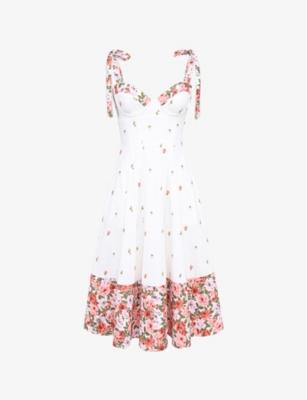Emely Floral-Print Cotton Midi Dress by HOUSE OF CB