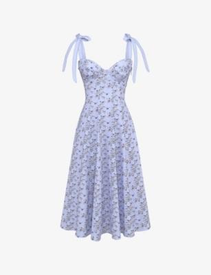 Emely Floral-Print Stretch-Cotton Midi Dress by HOUSE OF CB