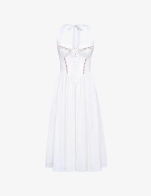 Emilia Halter-Neck Cotton Midi Dress by HOUSE OF CB