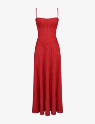 Esme Floral-Pattern Chiffon Maxi Dress by HOUSE OF CB