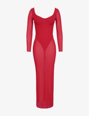 Everly Mesh Maxi Dress with Bodysuit by HOUSE OF CB