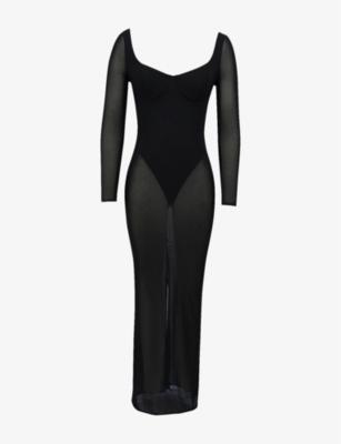 Everly Semi-Sheer Mesh Maxi Dress by HOUSE OF CB