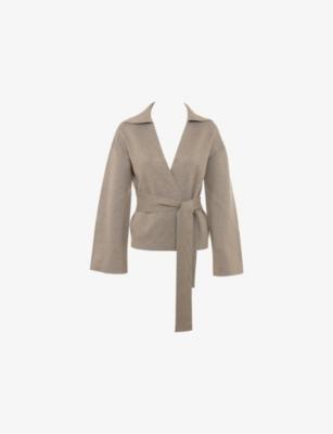Fallon Wrap-Front Knitted Jacket by HOUSE OF CB