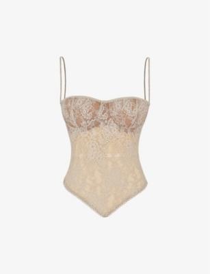 Fernanda handkerchief-hem lace top by HOUSE OF CB