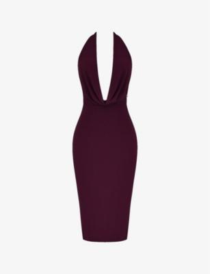 Florentina draped-front slim-fit woven midi dress by HOUSE OF CB