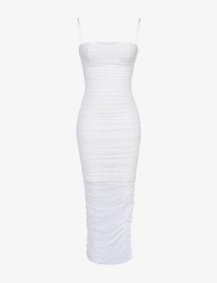 Fornarina Gathered Mesh Midi Dress by HOUSE OF CB