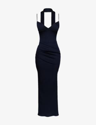 Freya V-Neck Satin Maxi Dress by HOUSE OF CB