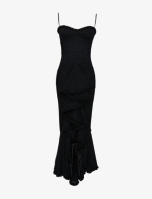 Gabbi Ruffle-Trim Stretch-Woven Maxi Dress by HOUSE OF CB
