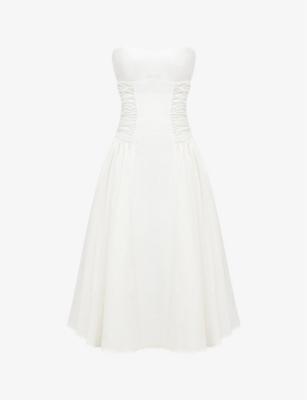 Georgiana slim-fit strapless stretch-cotton midi dress by HOUSE OF CB