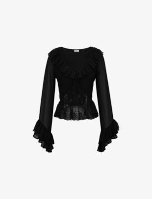 Goya Tie-Front Chiffon Blouse by HOUSE OF CB