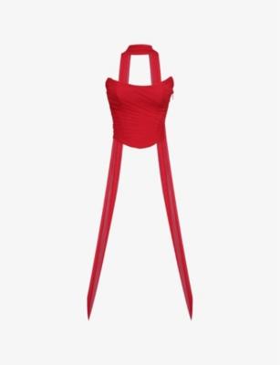 Hallie Corset Stretch-Mesh Top by HOUSE OF CB