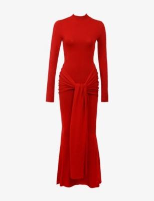 Imogen Draped Knitted Maxi Dress by HOUSE OF CB