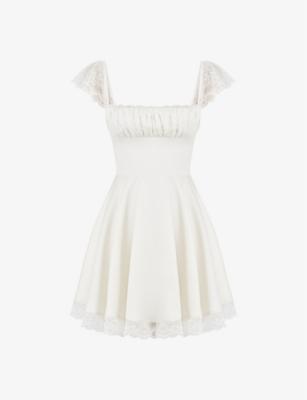 Kaia square-neck A-line woven mini dress by HOUSE OF CB