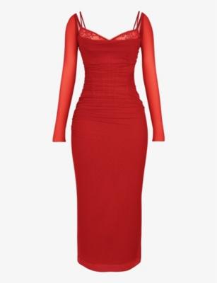 Katarina corseted stretch-woven maxi dress by HOUSE OF CB