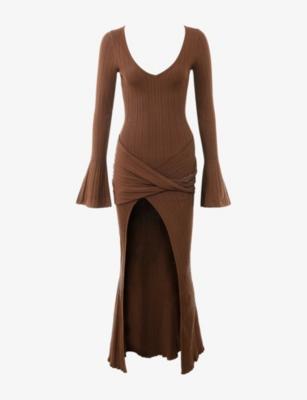 Khrysta Draped Summer Knit Maxi Dress by HOUSE OF CB