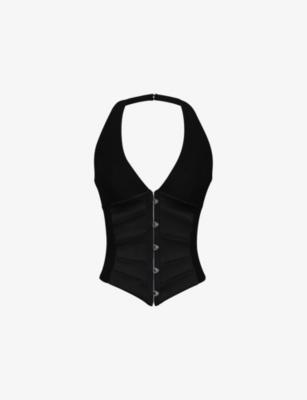 Lia Halterneck Satin Corset Top by HOUSE OF CB