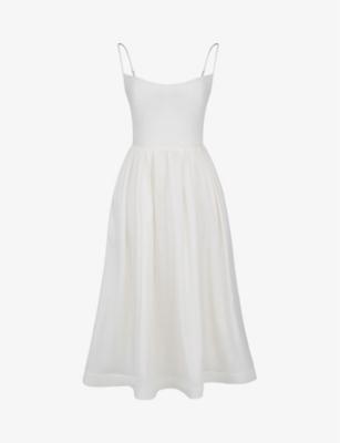 Lolita square-neck fitted-bodice stretch-cotton midi dress by HOUSE OF CB
