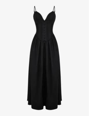 Lova corseted stretch-woven maxi dress by HOUSE OF CB