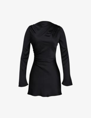 Lulu Flute Long-Sleeve Satin Mini Dress by HOUSE OF CB