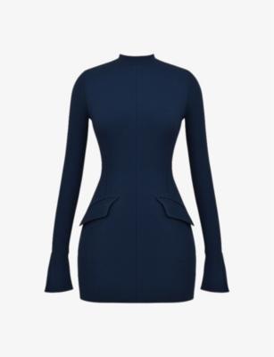 Mahalia fluted-cuffs stretch-woven mini dress by HOUSE OF CB