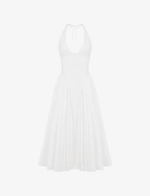 Marilyn Halter Stretch-Cotton Midi Dress by HOUSE OF CB