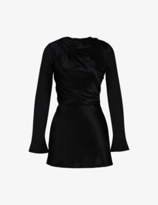 Mariska Open-Back Satin Mini Dress by HOUSE OF CB