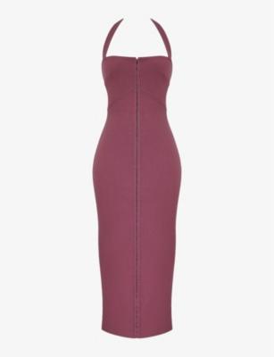 Mia halter-neck body-con woven maxi dress by HOUSE OF CB