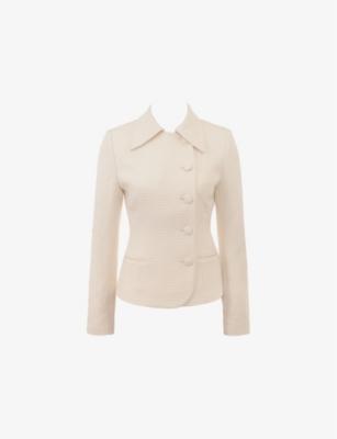 Misha Button-Front Boucle Blazer by HOUSE OF CB
