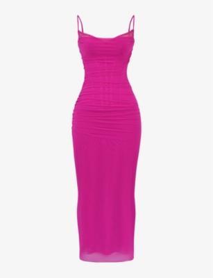 Nalini lace-trim corseted stretch-woven maxi dress by HOUSE OF CB