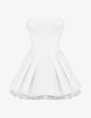 Noele fitted-bodice bow-embellished woven mini gown by HOUSE OF CB