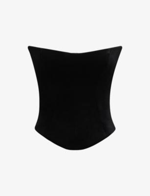Omari Stretch-Velvet Corset Top by HOUSE OF CB