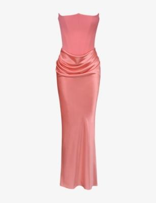 Persephone Corset Woven Maxi Dress by HOUSE OF CB