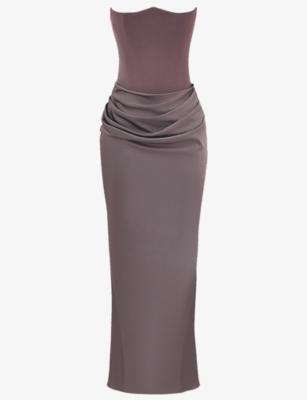 Persephone corseted woven maxi dress by HOUSE OF CB
