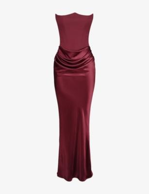 Persephone strapless corset woven maxi dress by HOUSE OF CB