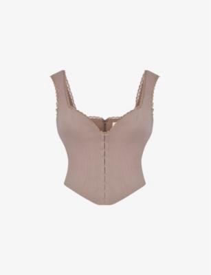Robyn sweetheart-neck stretch-woven top by HOUSE OF CB