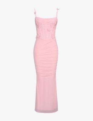 Romola Butterfly Stretch-Mesh Maxi Dress by HOUSE OF CB Romola Butterfly Stretch-Mesh Maxi Dress by HOUSE OF CB